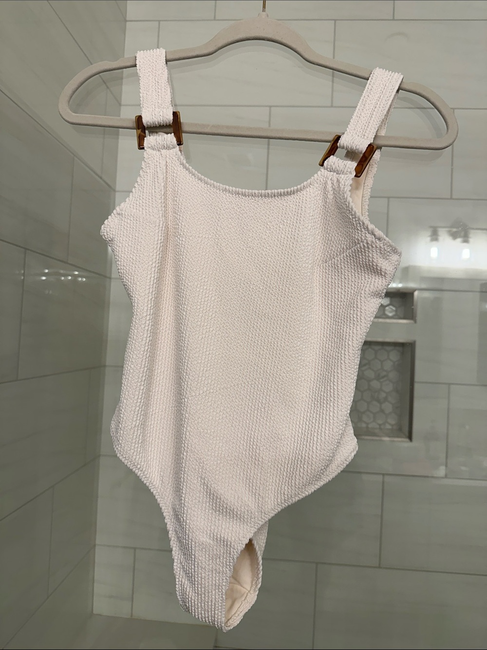 H&M Textured Cream One-Piece Swimsuit - Picture 4 of 8